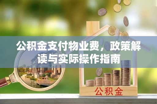积石山公积金支付物业费，政策解读与实际操作指南