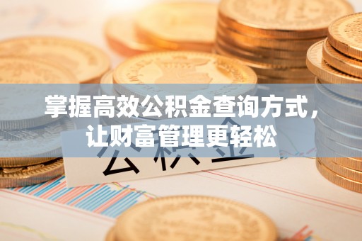 积石山掌握高效公积金查询方式，让财富管理更轻松
